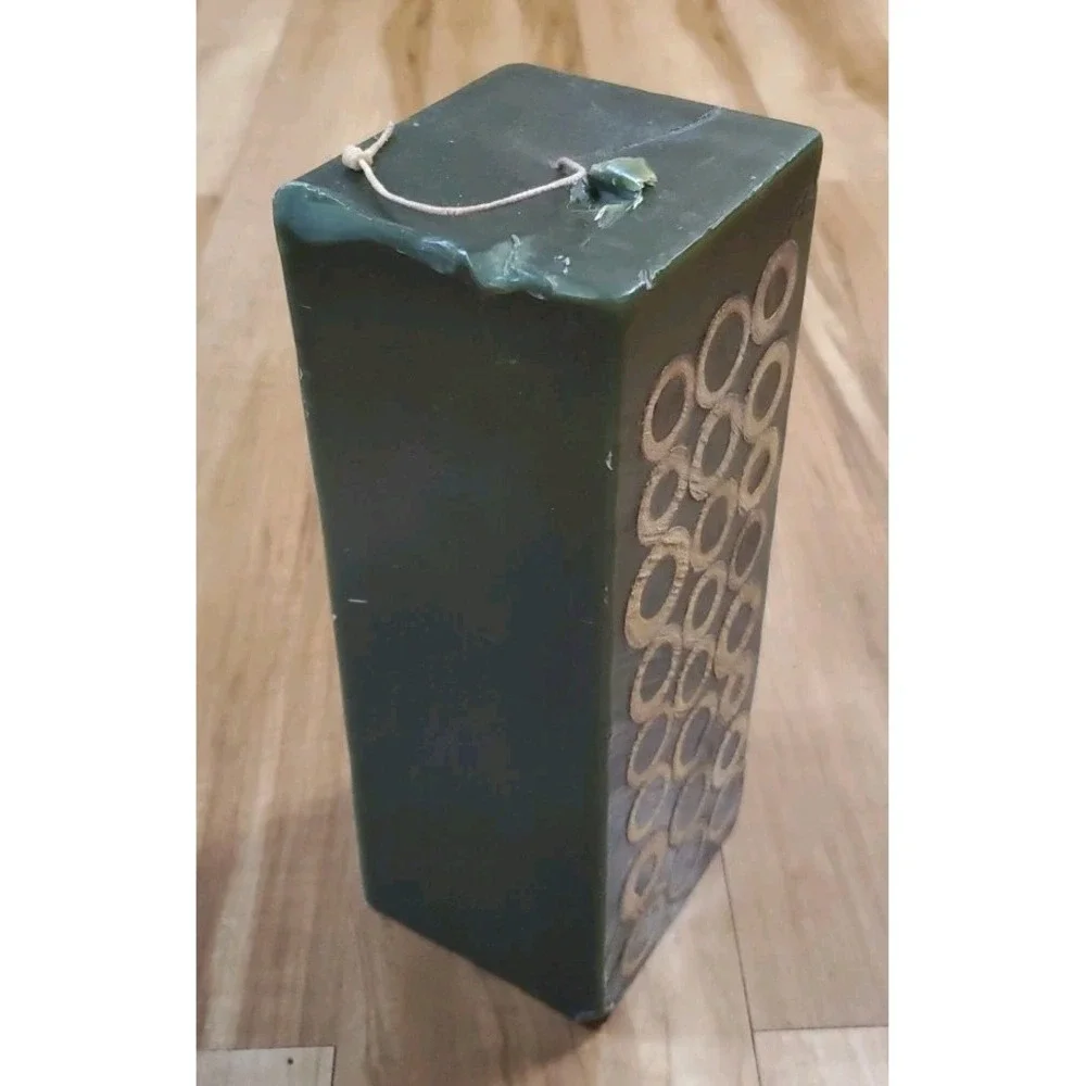 HUGE Pier‎ 1 Bamboo Candle Forest Green Unscented 10inch Tall